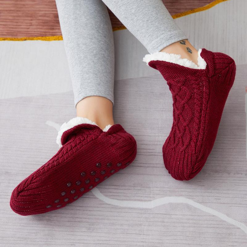 Bărbați, femei, iarnă, super moale, Șosete de podea caldă Cozy Fuzzy, căptușită cu lână, cu cleme, Papuci, Șosete pentru podea, pantofi