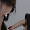 Women's Daily Big Bold Simple Silver Hoop Earrings
