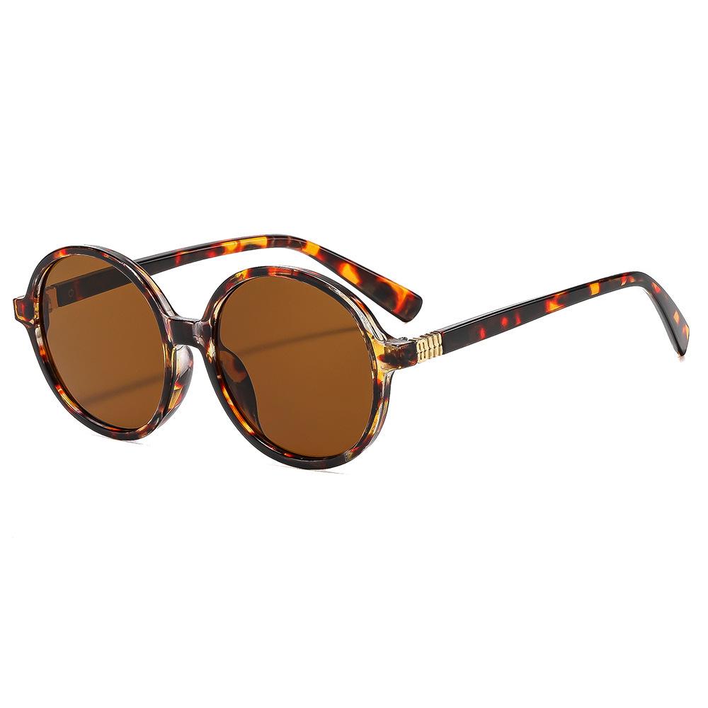 Koreaanse Retro Zonnebril met Rond Montuur voor Dames - High-End Street Style Bril