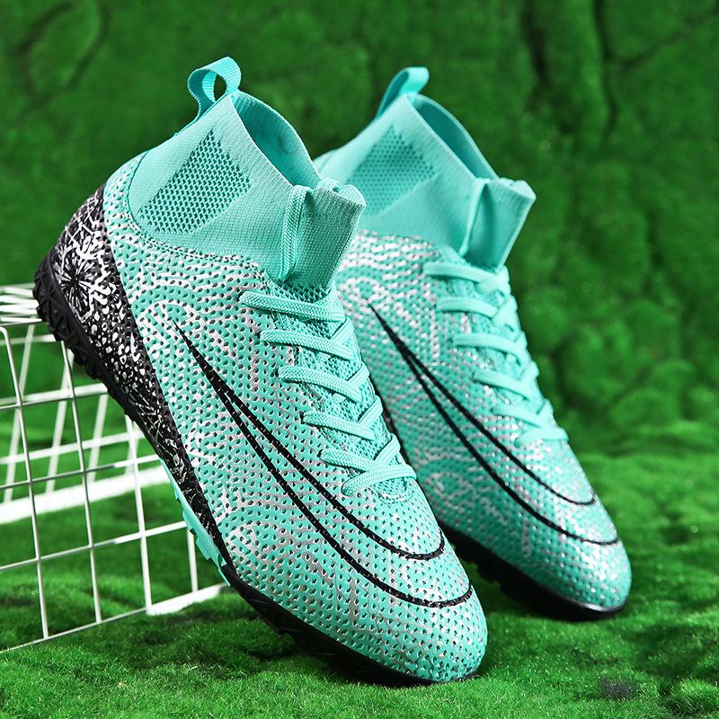 High-top football shoes men's and women's broken nails short nails AG long nails TF students adult grass sports training shoes
