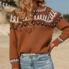 Women's Fashion Casual Autumn Winter Long Sleeve O-Neck Loose Sweaters
