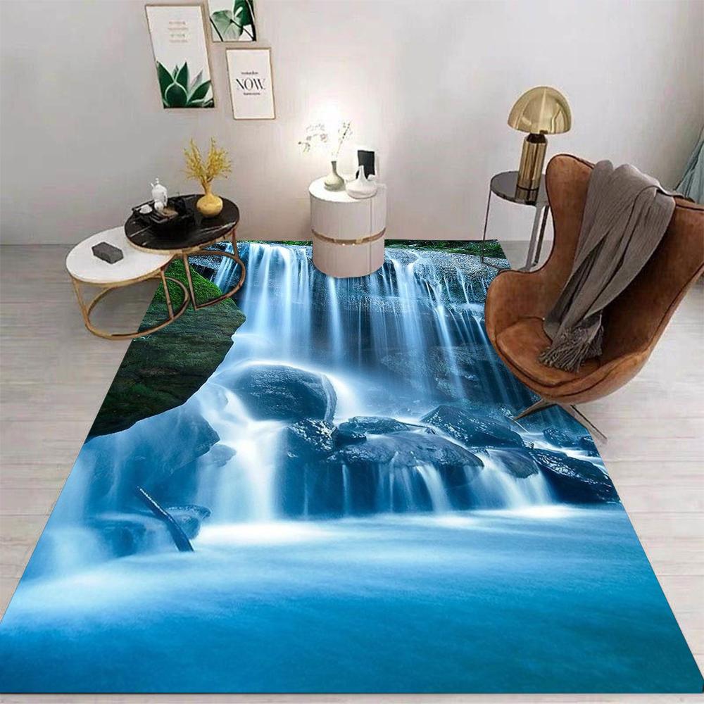 Landscape Cartoon Non-Slip Washable Rug for Living Room Bedroom Kitchen Sofa Table Balcony Home Decor Floor Carpet