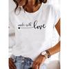 (European Size) 90s Tee Women Letter Cute Trend Style Top Short Sleeve Fashion Print Lady Clothing Casual T-shirt Female Graphic T-shirts