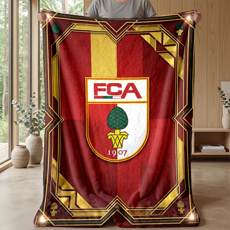 FC Augsburg FC Pătură Moale din Fleece de Flanelă Ușoară Confortabilă Călduroasă Pătură Aruncată Pentru Canapea Pat Decor Acasă