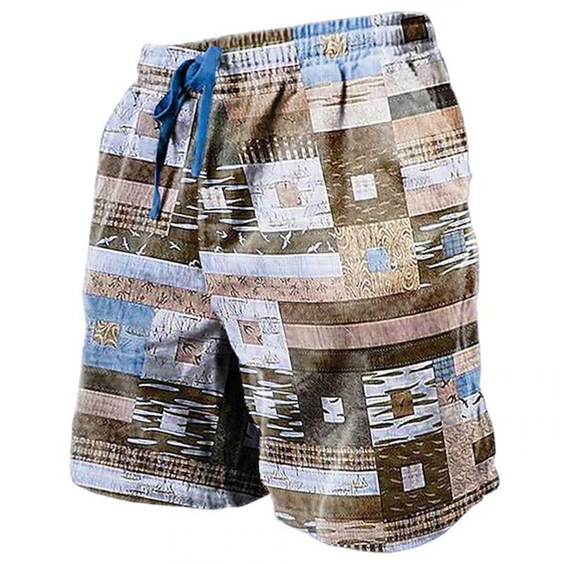Etnische Totem 3D-geprinte heren strandbroek Heren zomer ademende shorts Heren fitness straat shorts grote maat trekkoord