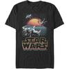 STAR WARS Men's X-Wing Death Star Grid Sunset T-Shirt