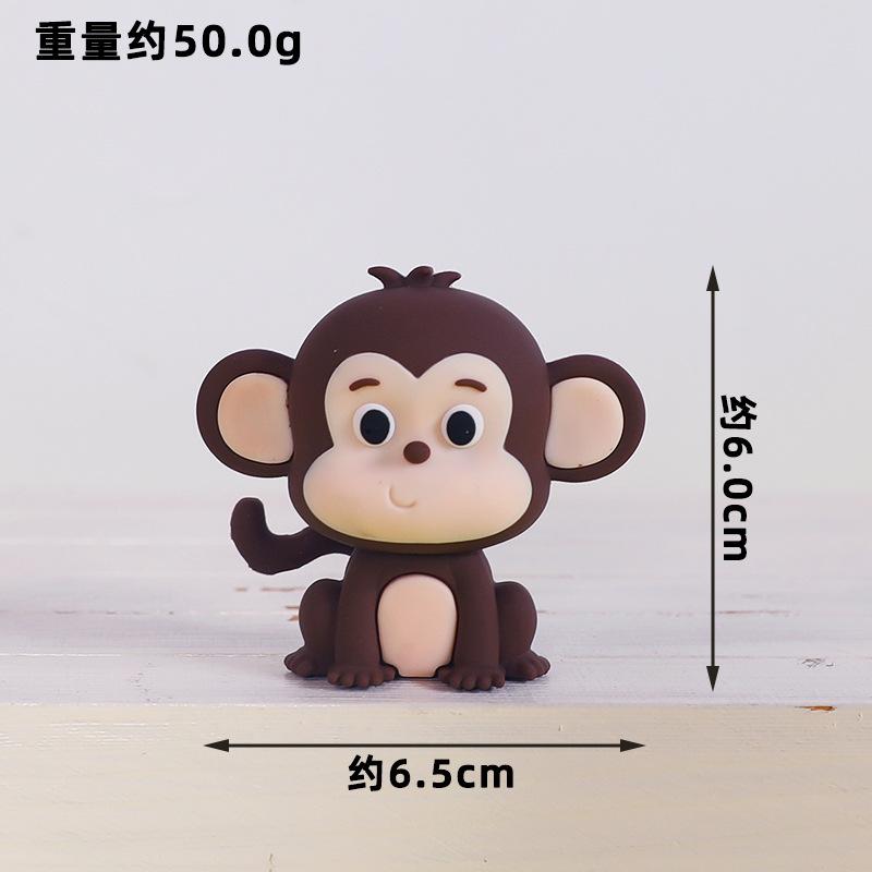 Forest Jungle Animals Cake Toppers Kids 1st Birthday Party Cake Decoration Zoo Animals Lion Elephant Leaves Grass Cake Decor