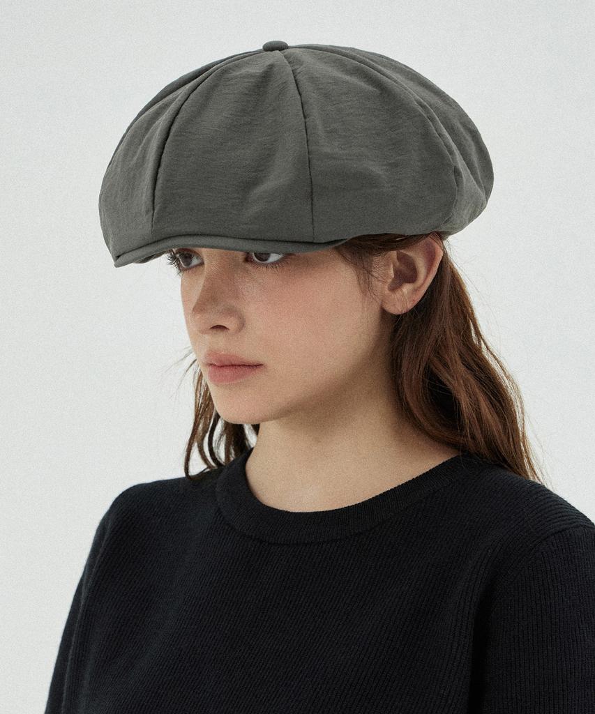 Bajal Va Curved Logo Easy Fit Newsboy Cap Grey