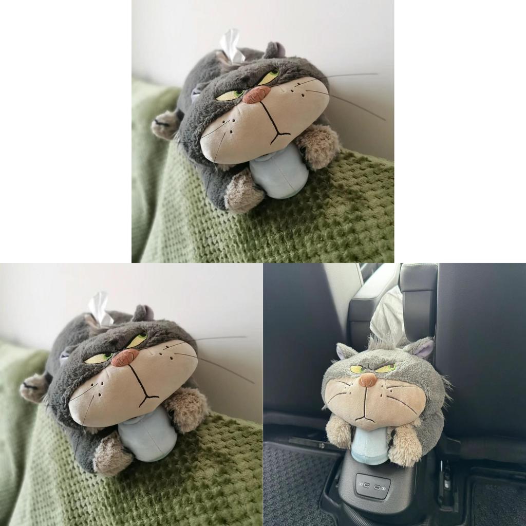 Katzen-Plüsch-Taschentuchbox-Abdeckung Niedlicher Cartoon-Katzen-Taschentuchhalter Für Zuhause Auto Innenraum Dekoration
