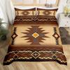Geometric Aztec Duvet Cover Twin Queen Size,Horseshoe Cactus Western Cowboy Bedding Set,Southwest Rustic Farmhouse Quilt Cover