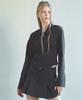 ETRE AU SOMMET Corset Zip-Up Blouse (Black)