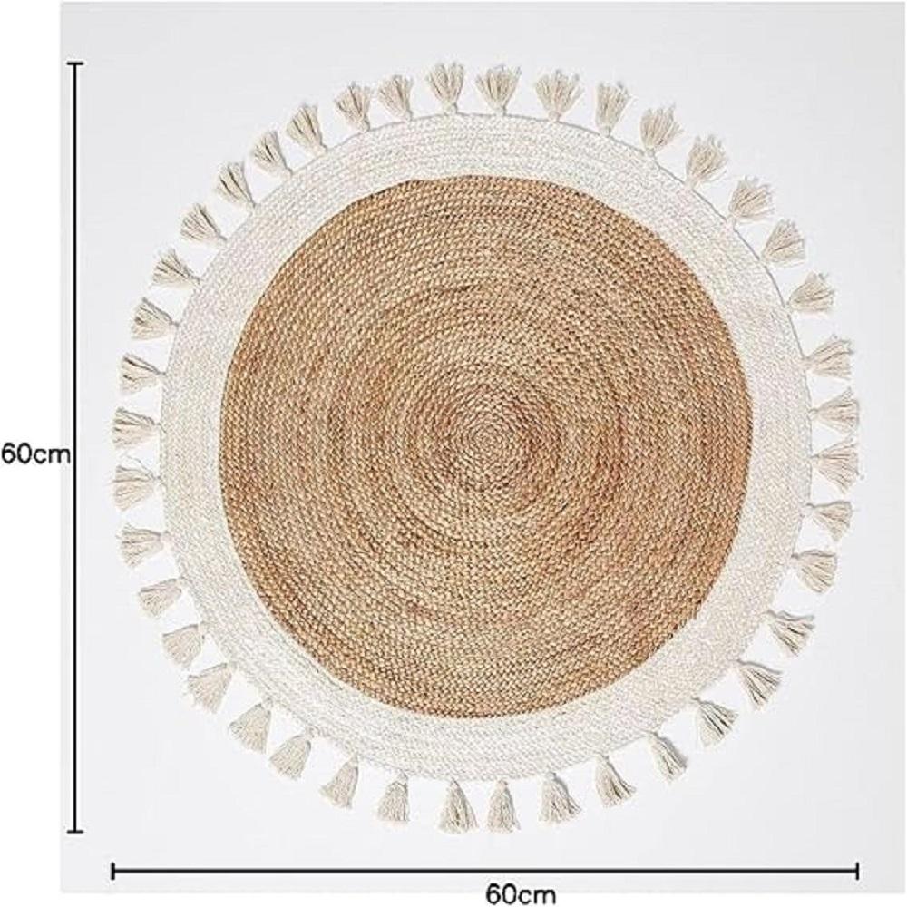 Jute Round Rug Handmade Natural Rug for Any Space Look Rustik Decor For Any Space Area
