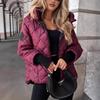 Fashion Diamond Splicing Long Sleeve Coat Loose Female Warm Cotton Thickened Down Jackets Winter Women Warm Coat Tops Clothes