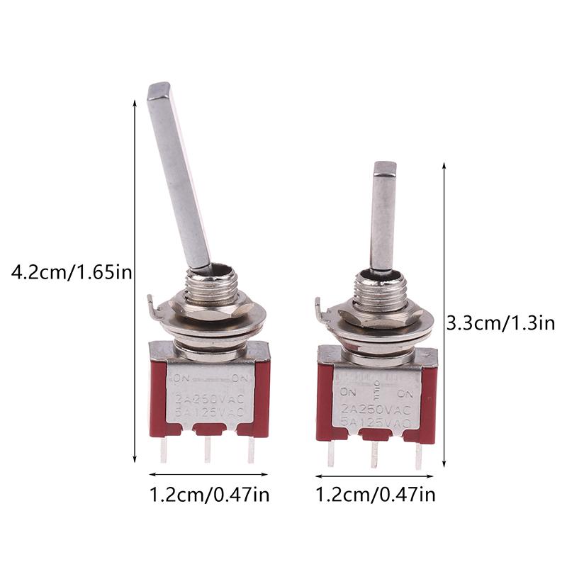 Toggle Switch 3Pin 3/2 Position Self-Locking/Self-Resetting On Off On Dpdt Spst Dpst 5A 125Vac 2A 250Vac Latching Flat Handle