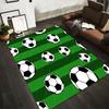 Green Soccer Field Carpet with Black and White Soccer Ball Pattern. Suitable for Use As an Anti-slip for Living Room Bedroom Sofas