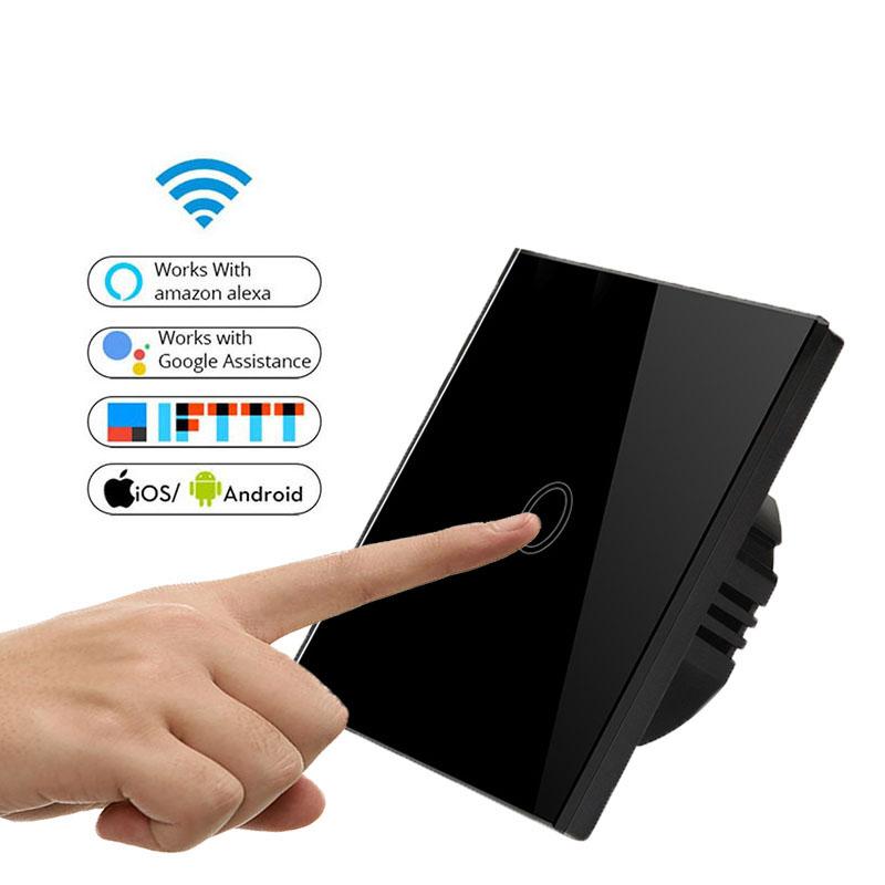 Smart Life APP Switch EU UK On-Off by Tuya App WiFi Smart Touch Screen Wall Switch