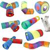 Rainbow Three-Way Foldable Cat Tunnel Toy