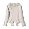 Womens V-Neck Fringe Oversized Jacket 2026 Fall Streetwear Loose Fit Long Sleeve Blazer