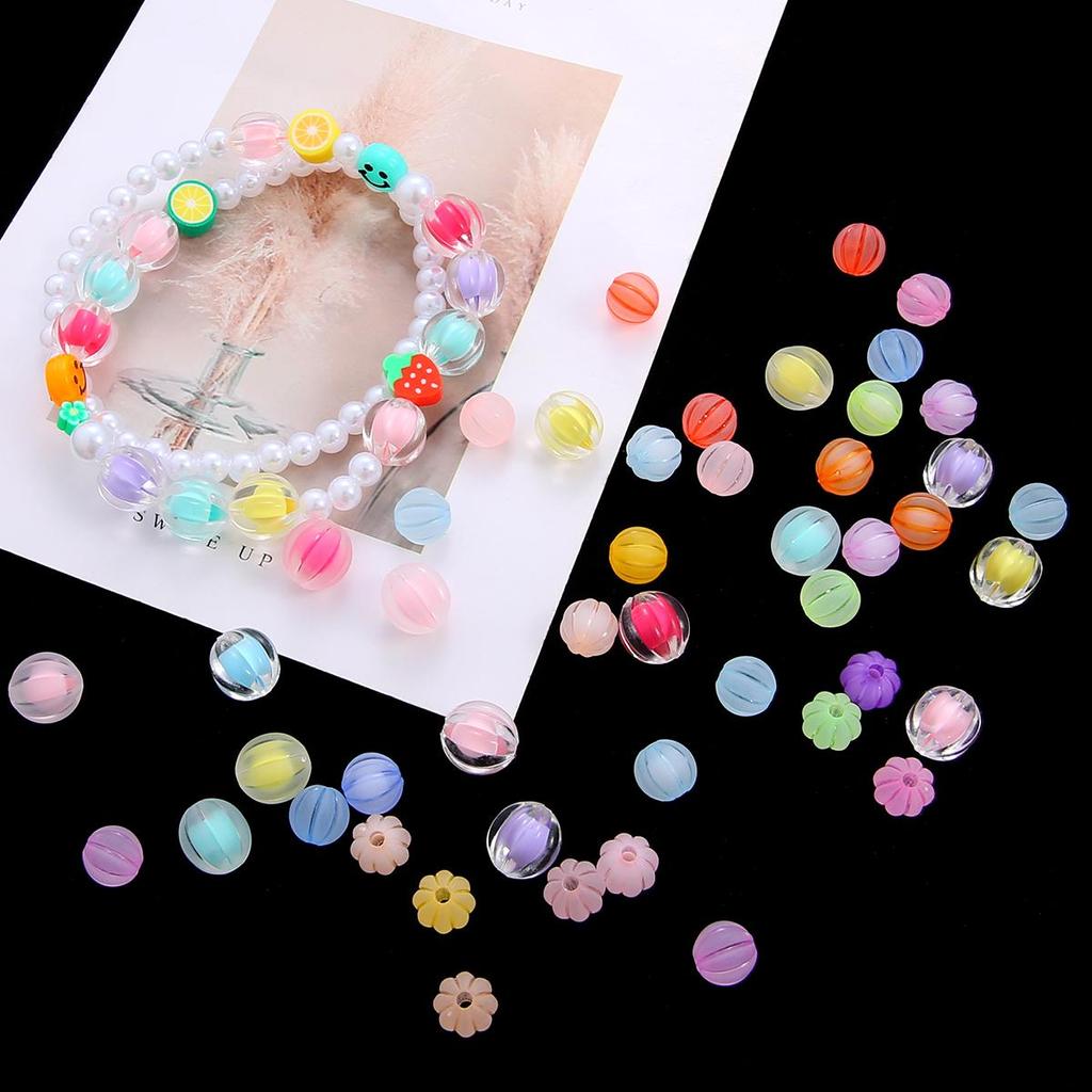 30g 10/12mm Acrylic Frosted Beads Mix Colors Pumpkin Beads For Jewelry Making DIY Bracelet Earring Necklace