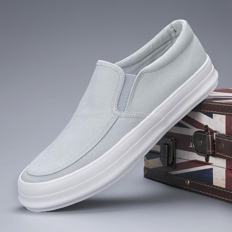 Spring New Men's Shoes Breathable and Trendy Canvas Shoes Old Beijing Thick-soled Casual Shoes One Foot Flat-soled Shoes Men