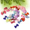 20 Pcs Multicolor Bowknot Hair Ribbons for Dog Cat Grooming Pet Hair Accessories Soft Elastic Durable
