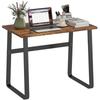 Industrial Writing Desk With Metal Legs, 100 X 58 X 74.5cm, Rustic Brown and Black
