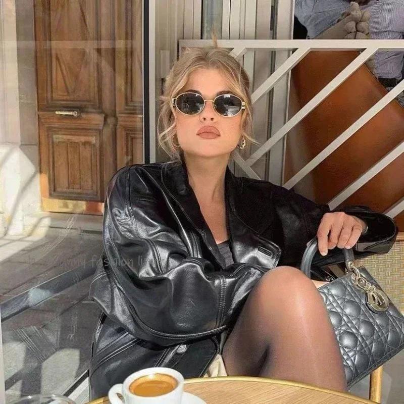 Trend Oval Sunglasses New Women's Metal Internet Celebrity Street Photography Sunglasses Retro Cross Border Optical Eyeglasses