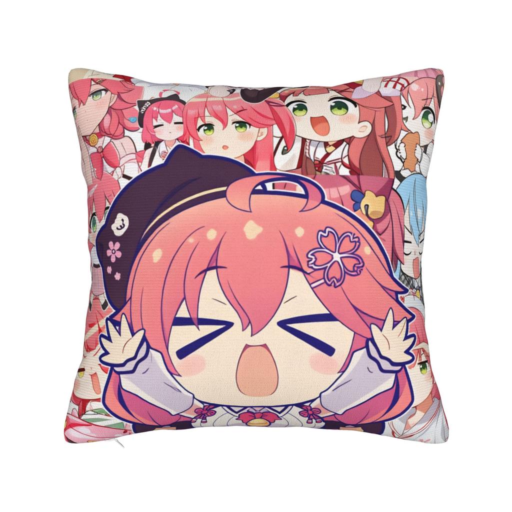 Hot Girl Kawaii Sakura Miko Pillowcases Funny Pillow Case For Sofa Couch Bed Living Room Soft Pillow Cover