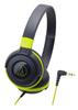 BGR Wired Street Monitoring DJ Portable Audio-Technica ATH-S100 On-Ear Headphones, Black/Green