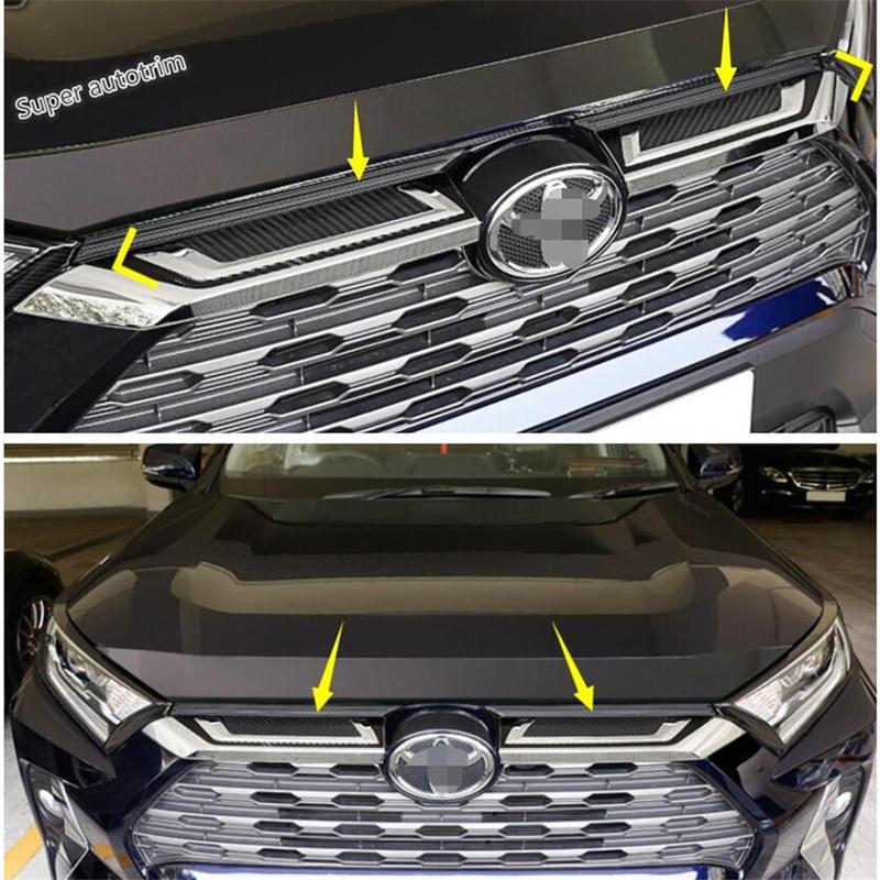 Car Front Bumper Grille Grills Strip Trims Cover Molding 2PCS Fit For TOYOTA RAV4 RAV 4 XA50  -  Exterior Accessories