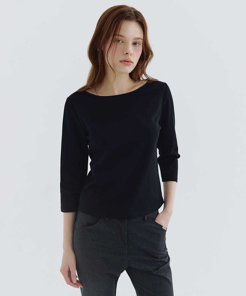 MICANE Miba Boat Neck Quarter Sleeve Tee