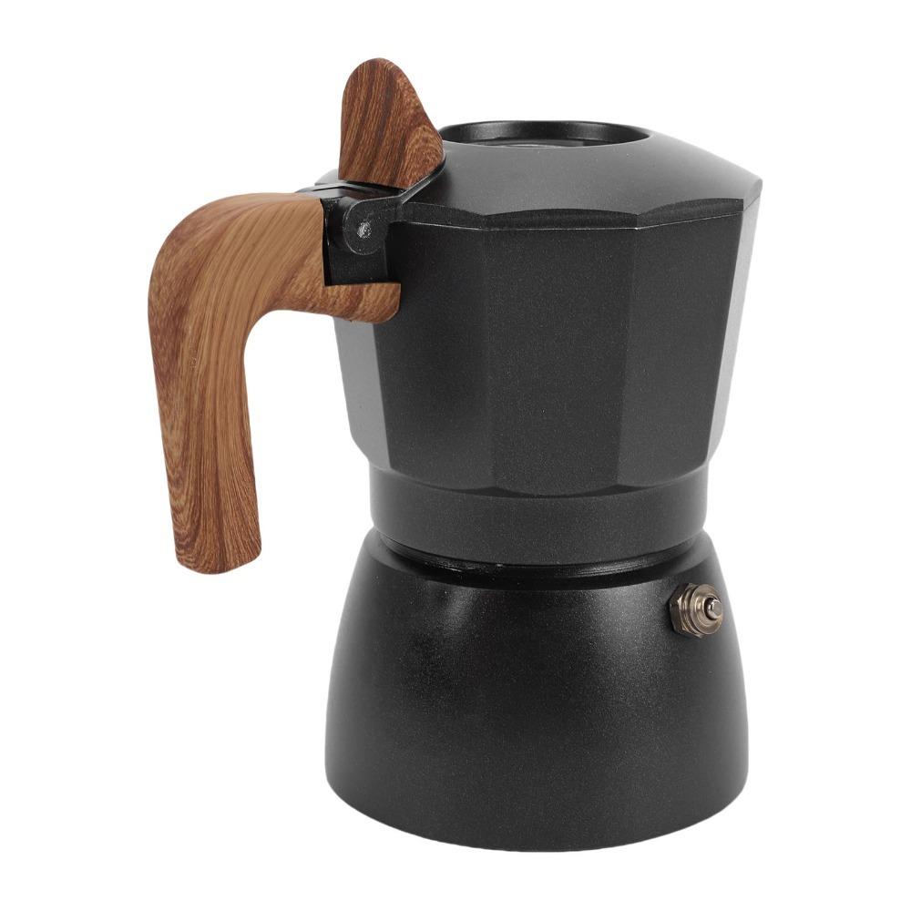 2 Cup Capacity Stovetop Espresso Maker Double Valves Moka Pot For Mocha Coffee