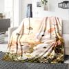 1pc Rabbit Flowers Blanket Lightweight Flannel Throw for Sofa Bed Travel Camping Livingroom Office Couch Chair