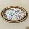 Set of 2 Round Serving Trays Diameter 35 Cm . Artistic Epoxy Resin