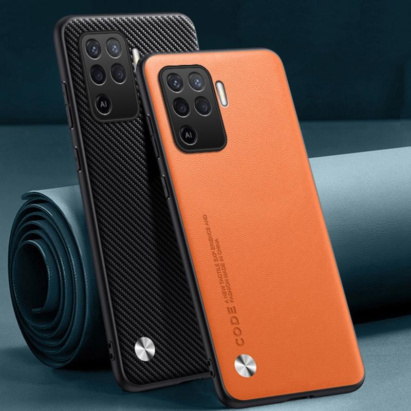 Luxus PU Bőr tok OPPO A94 4G F19 Pro hátlaphoz Matt Szilikon Telefontok OPPO Reno 5 Lite 5Lite Reno5 Lite 5F-hez