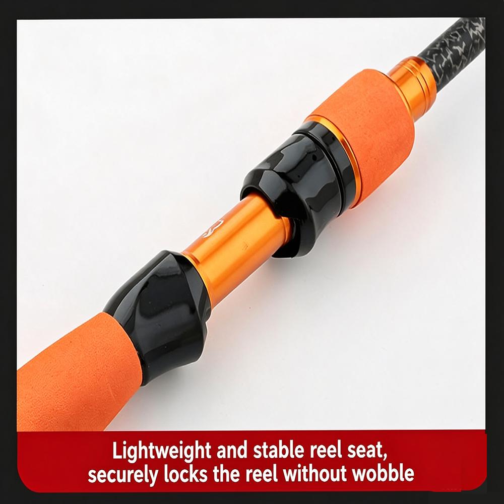 Stylish Orange Portable Telescopic Carbon Fishing Rod with Comfortable EVA Handle for All Water Perfect Gift for Women and Girls