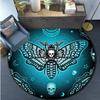 Death Moth Round Carpet Gothic Skull Round Floor Mat Butterfly Moon Living Room Carpets Bathroom Kitchen Area Rug Doormat Decor