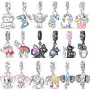 925 Silver Charms Beads Black Cat Colorful Elephant Pendant for Bracelet Women DIY Jewelry Gift Making