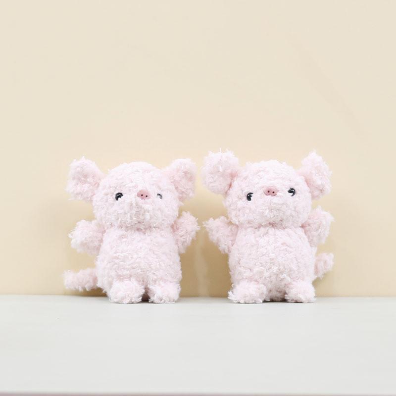 Sweet Plush Pig Keychain Cartoon Doll Soft Coral Fleece Piggy Key Ring For Children