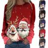Sweatshirt For Women Vintage Christmas Print Blouse Fashion O-neck Long Sleeve Pullover Tops Shirts Lady Casual Loose Sweatshirt