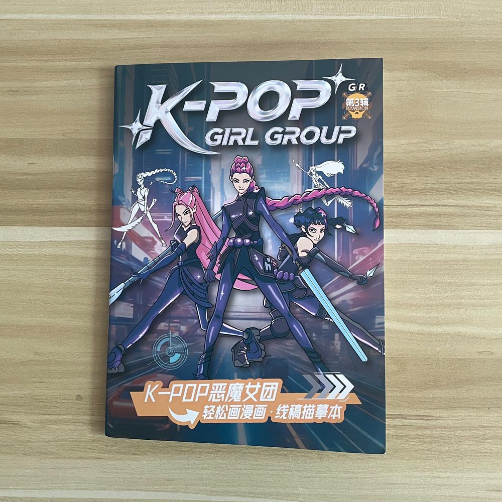 K Pop Demon Hunter Anime Figure Color Diy Coloring Book Movie Huntrix Cartoon Graffiti Painting Books Children Drawing Toys Gift
