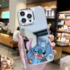 Cute Stitch applies to Apple 15promax makeup high definition mirror mobile phone case iphone17 women's mirror