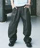 Nigaennikol Curved Wide Cotton Denim Pants_Black