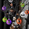 Halloween Malované Galvanicky Pokovené Strašidelné Koule 6cm 16ks Tmavá Kostra Dýňová Koule Dekorační Sada Strom Závěsná Párty Dekorace