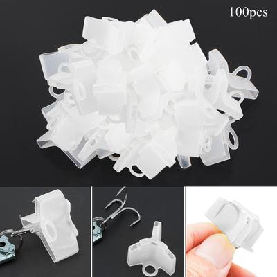 50 Stück/100 Stück Angel-Drillingshakenabdeckungen Hakensicherheitskappe Schutz, Weiß Angelhakenhauben 1# 2# 3# 4# 5# Gemischte Größe