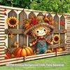 Rustic Wooden Fence Scarecrow Backdrop for Fall Thanksgiving Decor