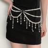 Temperament Bauch Mehrlagig Imitationsperlen Quasten Körperkette Taillenkette Gürtel Streetwear Sommer Strand Frauen Körperschmuck