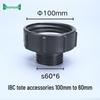 IBC Tote Valve Adapter: 3" To 2" Butterfly & Gate Valve DN100 To S60 Coarse Thread.