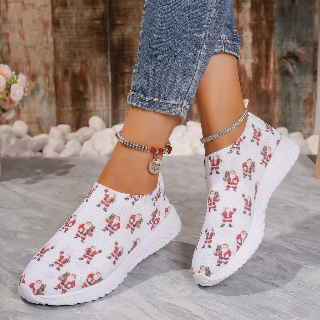 Fashion Women Shoes Print Breathable Sneakers Woman Slip-on Light Non-slip Flats Ladies Soft Bottom Casual Sports Shoes for Women