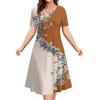 Rochie de vară la modă pentru femei, lejeră, elegantă, cu gât rotund, cu mânecă scurtă